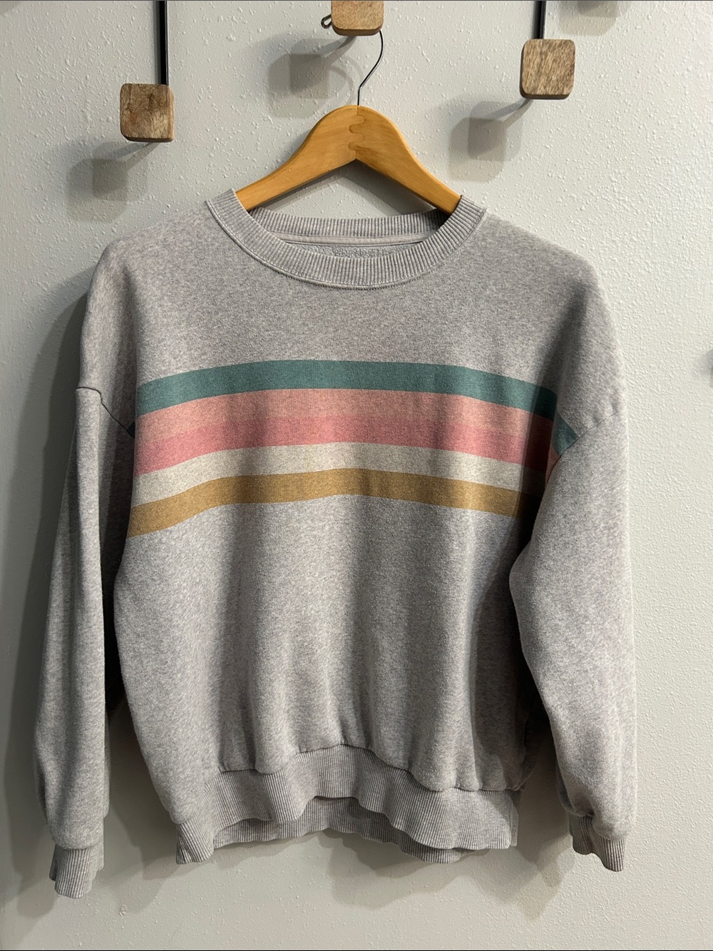 American Eagle Ahh-Mazingly Soft Fleece Crewneck Pullover Sweatshirt Grey
